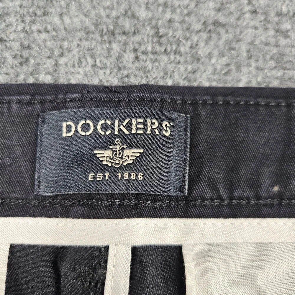 NWT‎ Dockers Blake Chino Black High Straight Pants Mens 34 Stretch Cotton